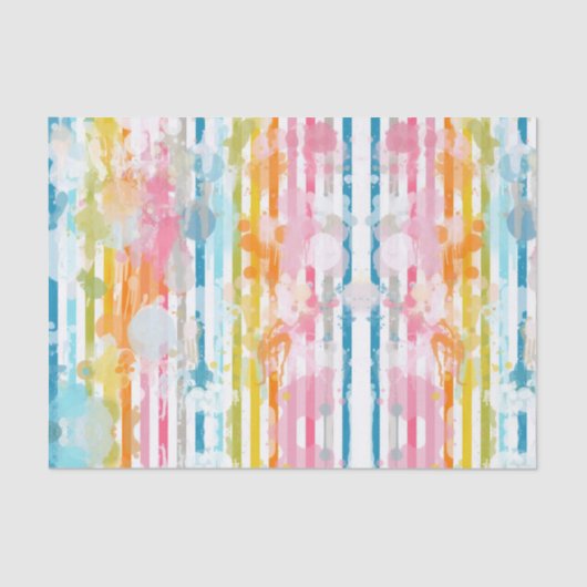 Papier Mousseline Arc en arc-en-ciel Rayures d'aquarelle et plaques  (Recto)