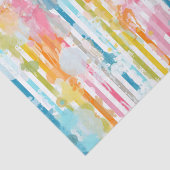 Papier Mousseline Arc en arc-en-ciel Rayures d'aquarelle et plaques  (Détail)