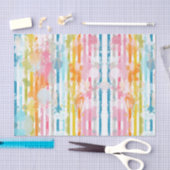 Papier Mousseline Arc en arc-en-ciel Rayures d'aquarelle et plaques  (Artisanat)