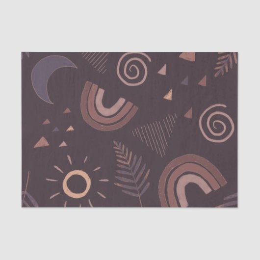 Papier Mousseline Arc en arc-en-ciel violet Boho (Recto)