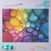 Papier Mousseline Arc en ciel bulle texture fluide Art (Artisanat)