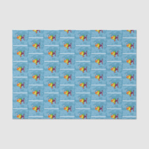 Papier Mousseline Arc-en-ciel coloré amusant souriant poisson mignon