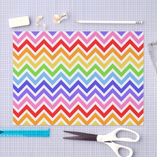 Papier Mousseline Arc-en-ciel de Chevron (Artisanat)