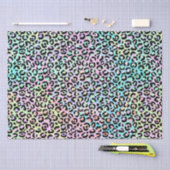 Papier Mousseline Arc-en-ciel Dégradé et points de léopard (Artisanat)