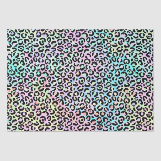 Papier Mousseline Arc-en-ciel Dégradé et points de léopard (Recto)
