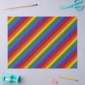 Papier Mousseline Arc-en-ciel Diagonal Classic Stripes Retro (Artisanat)