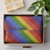 Papier Mousseline Arc-en-ciel Diagonal Classic Stripes Retro (Cadeau)