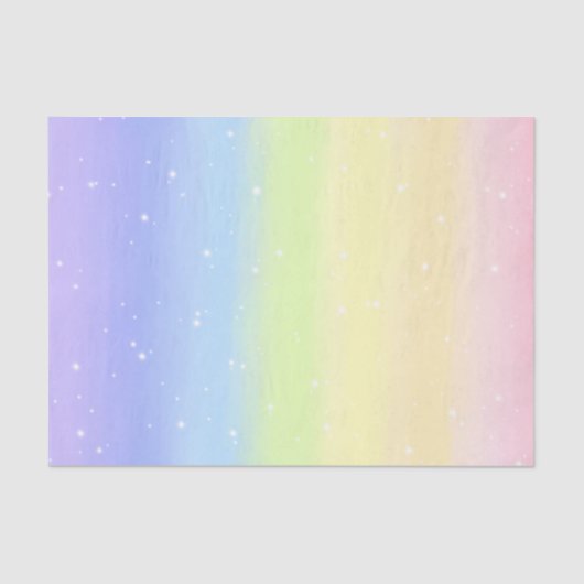 Papier Mousseline Arc-en-ciel en pastel cosmique (Recto)