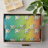Papier Mousseline Arc-en-ciel et licornes font le Dab (Cadeau)