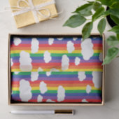 Papier Mousseline Arc-en-ciel et nuages mignons 1er anniversaire (Cadeau)
