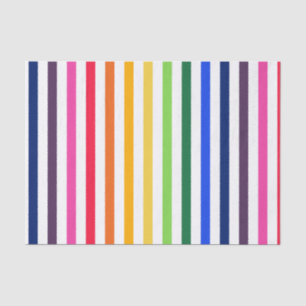 Papier Mousseline Arc-en-ciel et rayures blanches