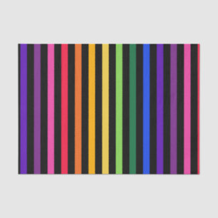 Papier Mousseline Arc-en-ciel et rayures noires