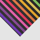 Papier Mousseline Arc-en-ciel et rayures noires (Détail)
