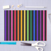 Papier Mousseline Arc-en-ciel et rayures noires (Artisanat)