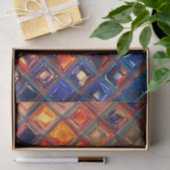 Papier Mousseline Arc-en-ciel mosaïque | Carreaux Abstraits colorés  (Cadeau)