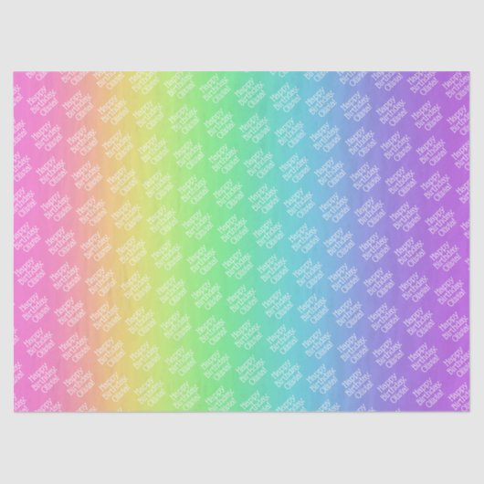 Papier Mousseline Arc-en-ciel personnalisé (Recto)