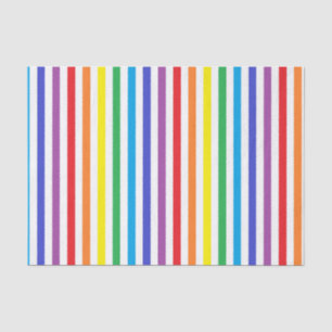 Papier Mousseline Arc-en-ciel vertical et rayures blanches