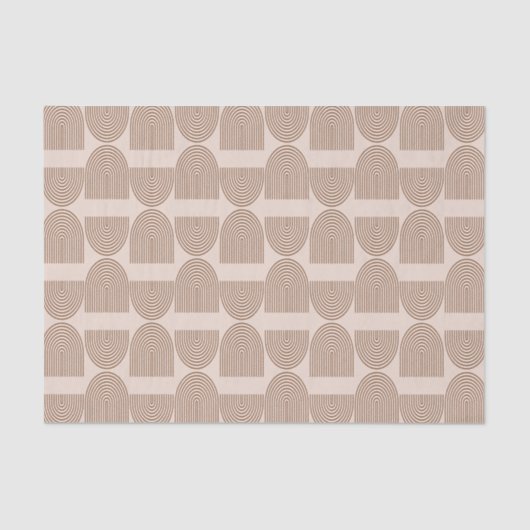 Papier Mousseline Arche Boho Rainbow Line en Brown et en Terracotta  (Recto)