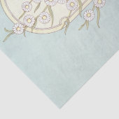 Papier Mousseline Arche Fleur Faisy Turquoise Découpage bleu (Détail)