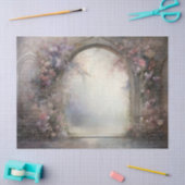 Papier Mousseline Arche florale gothique avec typographie pour Décou (Artisanat)