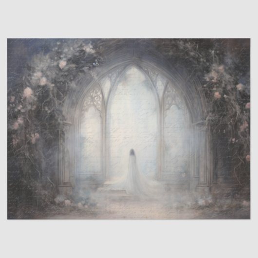 Papier Mousseline Arche gothique d'Halloween éffrayante avec chauves (Recto)