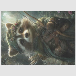 Papier Mousseline Archer de la forêt de Racoon enchantée