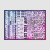 Papier Mousseline Architectural New York Typography FB5 Decoupage (Recto)
