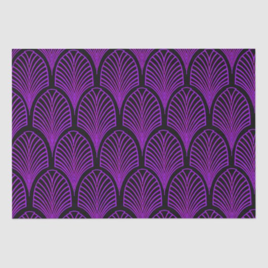 Papier Mousseline Arcs élégants violets et noirs Art déco (Recto)