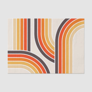 Papier Mousseline Arcs et lignes rétro colorés