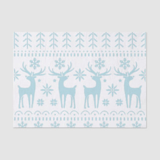 Papier Mousseline Arctic Blue Folk Art Winter Theme