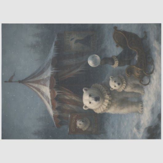 Papier Mousseline Arctic Circus Polar Bear Winter Carnival Decoupage (Recto)