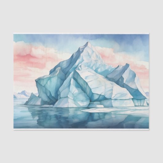 Papier Mousseline Arctic Majesty, Aquarelle Vivid Iceberg (Recto)