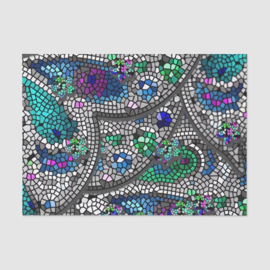 Papier Mousseline Argent Accents Mosaic Art (Recto)