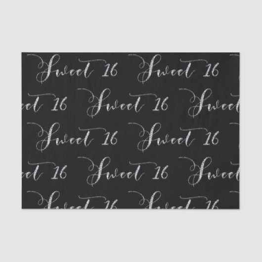 Papier Mousseline Argent Douce 16 Seize TOUTE COULEUR Fête d'anniver (Recto)