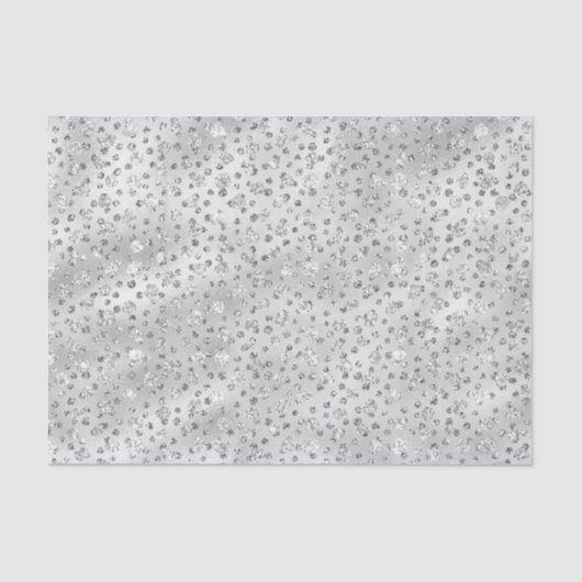 Papier Mousseline Argent gris Faux Parties scintillant Cheetah Spots (Recto)
