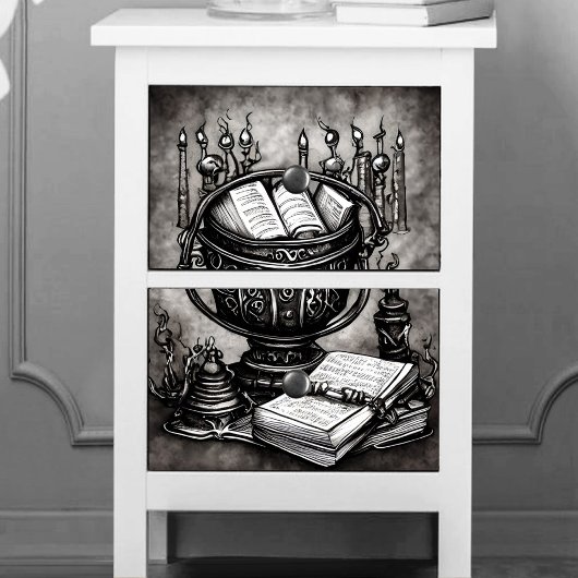 Papier Mousseline Argent Steampunk Cauldron Spellbooks et Potions