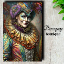 Arlequin Lady Clown Découpage Enchanteur