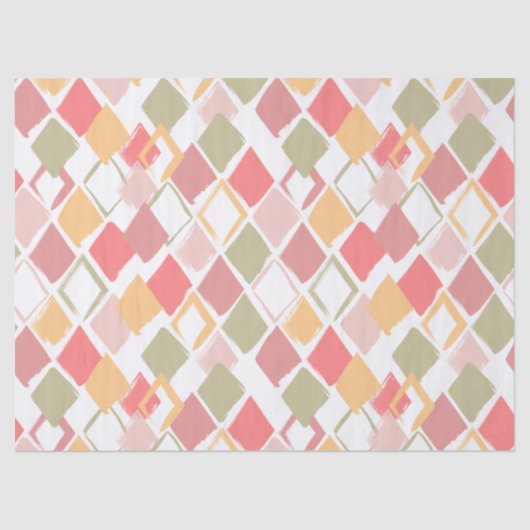 Papier Mousseline Arlequin motif en popsicles couleurs d'été (Recto)