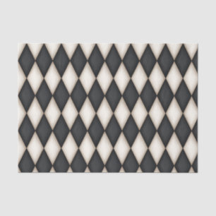 Papier Mousseline Arlequin noir et blanc Check Conte médiévale Fairy