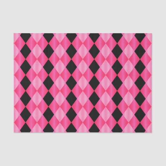 Papier Mousseline Arlequin plié, PAPIER PAPIER Pink-Black-TISSU (Recto)