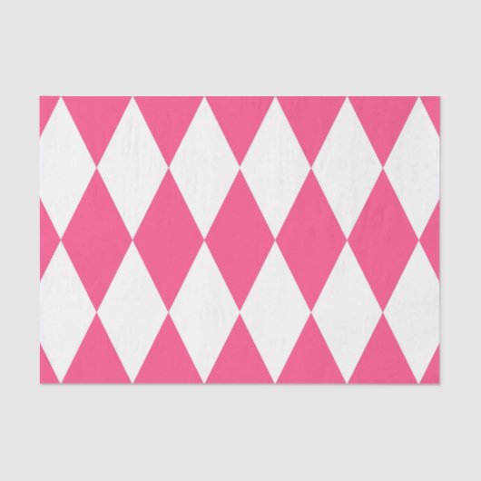 Papier Mousseline Arlequin rose blanc Diamants Checkers Design (Recto)