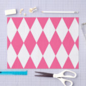 Papier Mousseline Arlequin rose blanc Diamants Checkers Design (Artisanat)