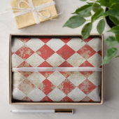 Papier Mousseline Arlequin rouge et blanc (Cadeau)