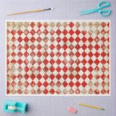 Papier Mousseline Arlequin rouge et blanc (Artisanat)