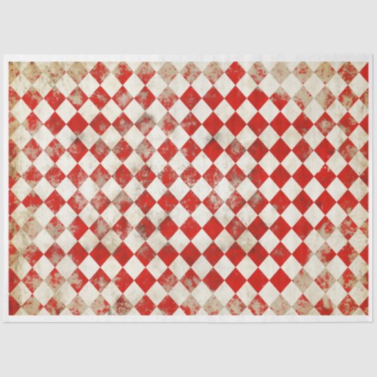 Papier Mousseline Arlequin rouge et blanc (Recto)