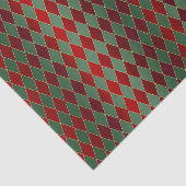 Papier Mousseline Arlequin vert rouge Noël (Détail)