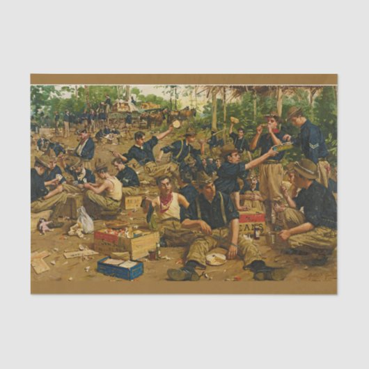 Papier Mousseline Armée, première peinture vintage à Noël (Recto)