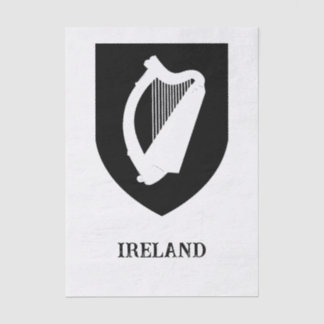 Papier Mousseline Armoiries irlandaises Art minimaliste noir et blan