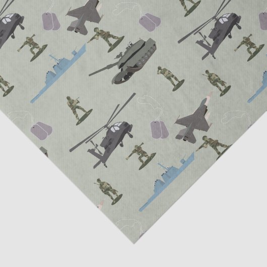 Papier Mousseline Army Military Camouflage Green Camo Birthday (Détail)