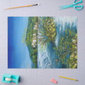 Papier Mousseline ARNO RIVER À ROVEZZANO Florence Paysage toscan (Artisanat)